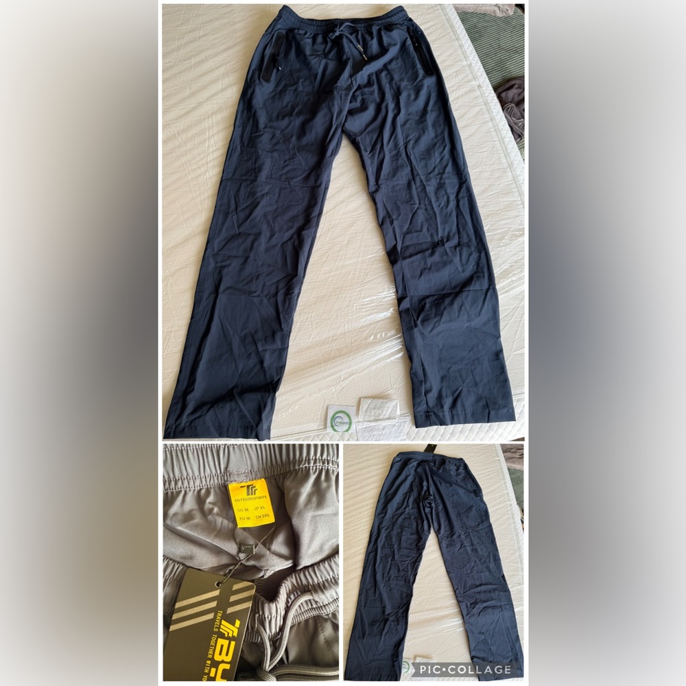 NWT TBMPOY Men's Navy/Gray Athletic Lightweight Pants Medium